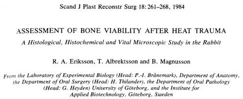 Assessment of Bone Viability After Heat Trauma