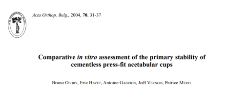 Comparative in vitro assessment of the primary stability of cementless press-fit acetabular cups